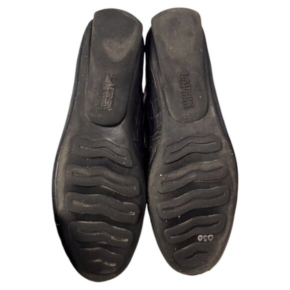 LAUREN RALPH LAUREN LRL Croc Loafers Driving‎ Moccasins black ladies size 7.5 - Picture 3 of 5